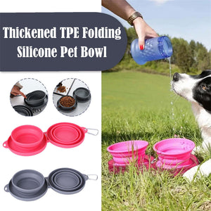 Foldable Rubber Double Pet Bowl – For Cats & Dogs