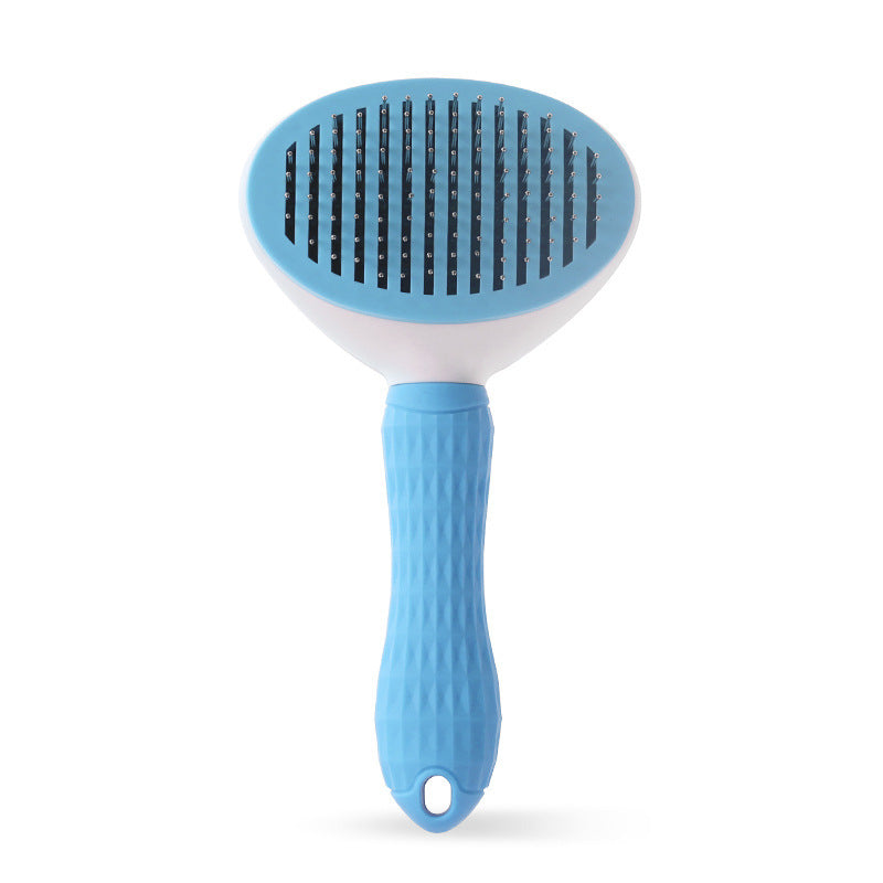 Ecofurry Mart Self-Cleaning Pet Hair Brush Comb | Stainless Steel Cat & Dog Grooming Tool | One-Key Fur Removal