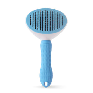 Ecofurry Mart Self-Cleaning Pet Hair Brush Comb | Stainless Steel Cat & Dog Grooming Tool | One-Key Fur Removal