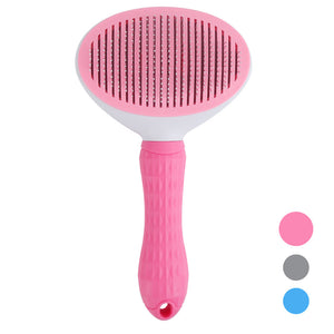 Ecofurry Mart Self-Cleaning Pet Hair Brush Comb | Stainless Steel Cat & Dog Grooming Tool | One-Key Fur Removal