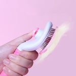 Ecofurry Mart Self-Cleaning Pet Hair Brush Comb | Stainless Steel Cat & Dog Grooming Tool | One-Key Fur Removal
