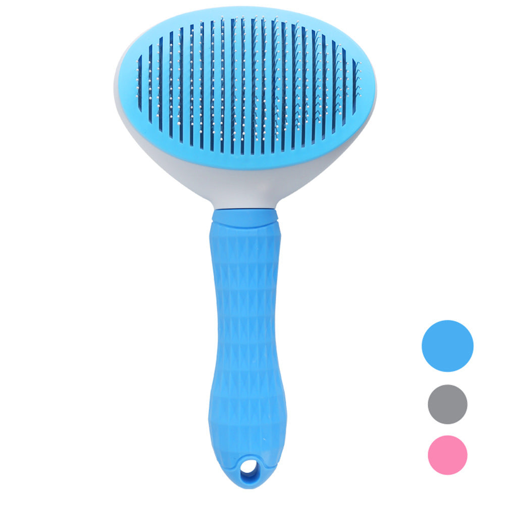 Ecofurry Mart Self-Cleaning Pet Hair Brush Comb | Stainless Steel Cat & Dog Grooming Tool | One-Key Fur Removal