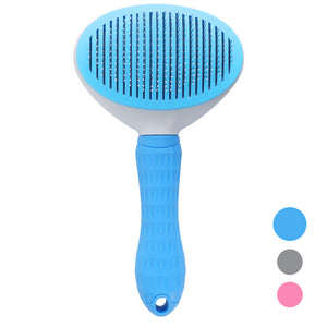 Ecofurry Mart Self-Cleaning Pet Hair Brush Comb | Stainless Steel Cat & Dog Grooming Tool | One-Key Fur Removal