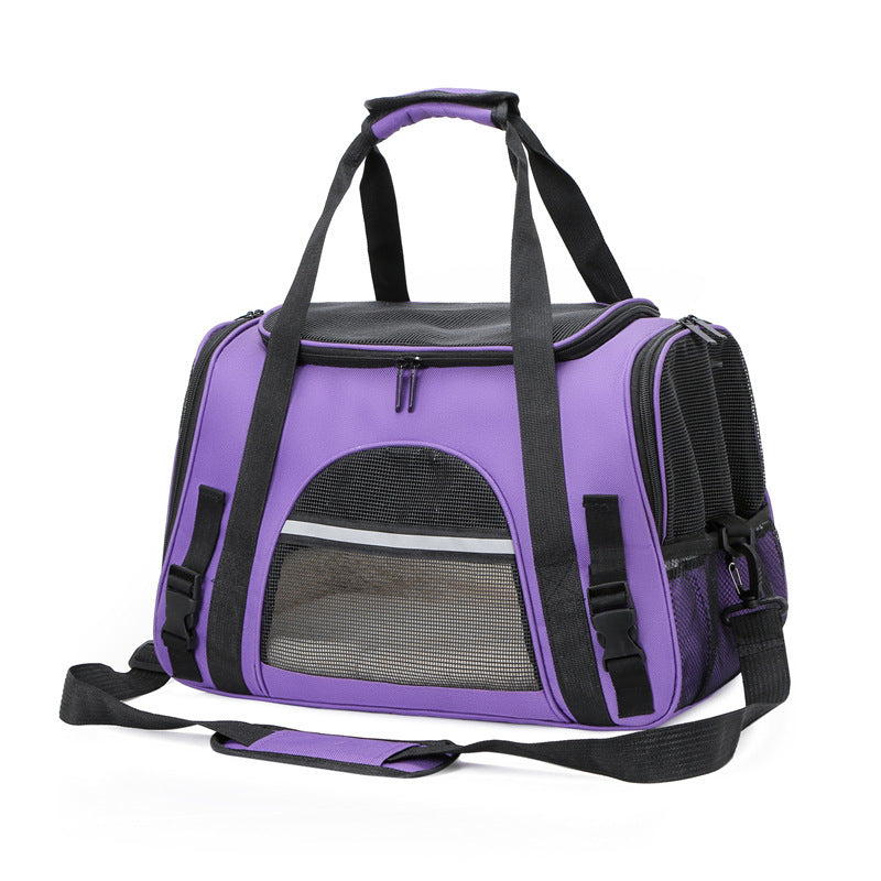 Ecofurry Mart Portable Outdoor Pet Carrier Box | One-Shoulder Diagonal Cross Bag | Travel Crate for Small Dogs & Cats