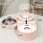 Bubble Ball Pet Feeder Bowl with Automatic Water Fountain – 1.8L