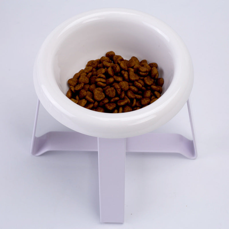 2-in-1 Cat Feeder Bowl with Anti-Slip Iron Stand Design