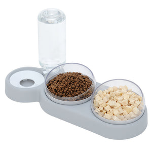 Automatic Pet Feeder Bowl with Water Fountain Stand