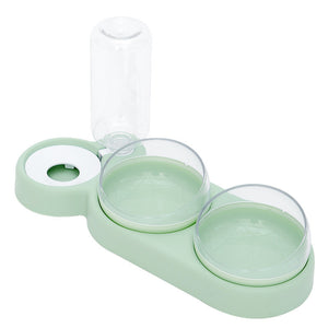 Automatic Pet Feeder Bowl with Water Fountain Stand