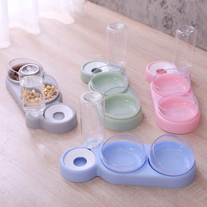 Automatic Pet Feeder Bowl with Water Fountain Stand