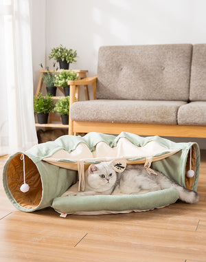 Collapsible Cat Tunnel – Washable, Durable & Fun for Playful Pets