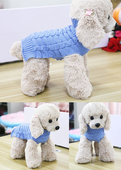 Cashmere Rope Knit Dog Sweater – Warm, Stylish Pet Clothing