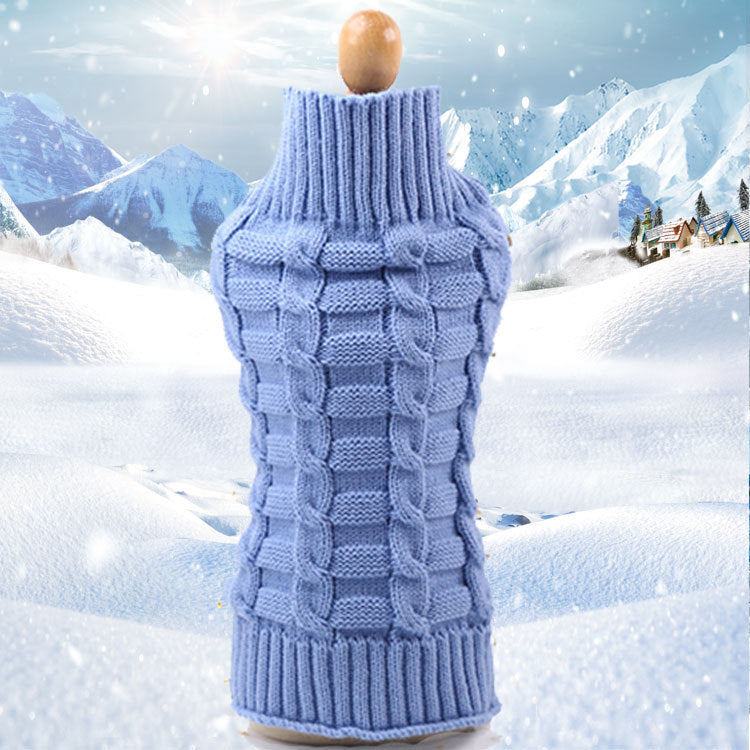 Cashmere Rope Knit Dog Sweater – Warm, Stylish Pet Clothing