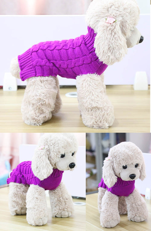 Cashmere Rope Knit Dog Sweater – Warm, Stylish Pet Clothing