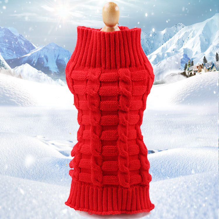 Cashmere Rope Knit Dog Sweater – Warm, Stylish Pet Clothing