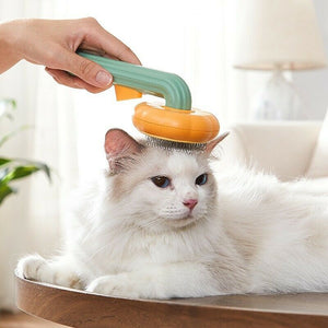 Pet Pumpkin Self-Cleaning Slicker Brush for Dogs, Cats & Rabbits