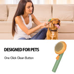 Pet Pumpkin Self-Cleaning Slicker Brush for Dogs, Cats & Rabbits