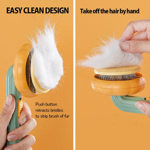 Pet Pumpkin Self-Cleaning Slicker Brush for Dogs, Cats & Rabbits