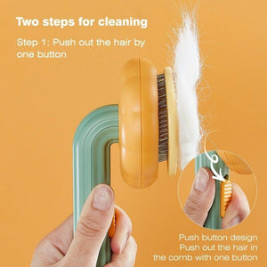 Pet Pumpkin Self-Cleaning Slicker Brush for Dogs, Cats & Rabbits