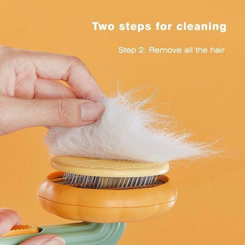 Pet Pumpkin Self-Cleaning Slicker Brush for Dogs, Cats & Rabbits