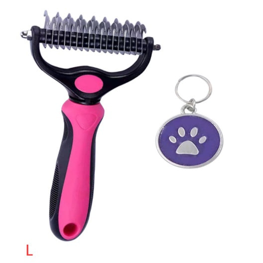 Stainless Steel Pet Grooming Comb for Hair Removal & Knot Opening | Safe Detangler for Dogs & Cats