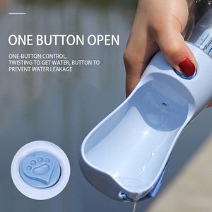 Portable Pet Water Bottle – Dog & Cat Feeder for Outdoor Travel