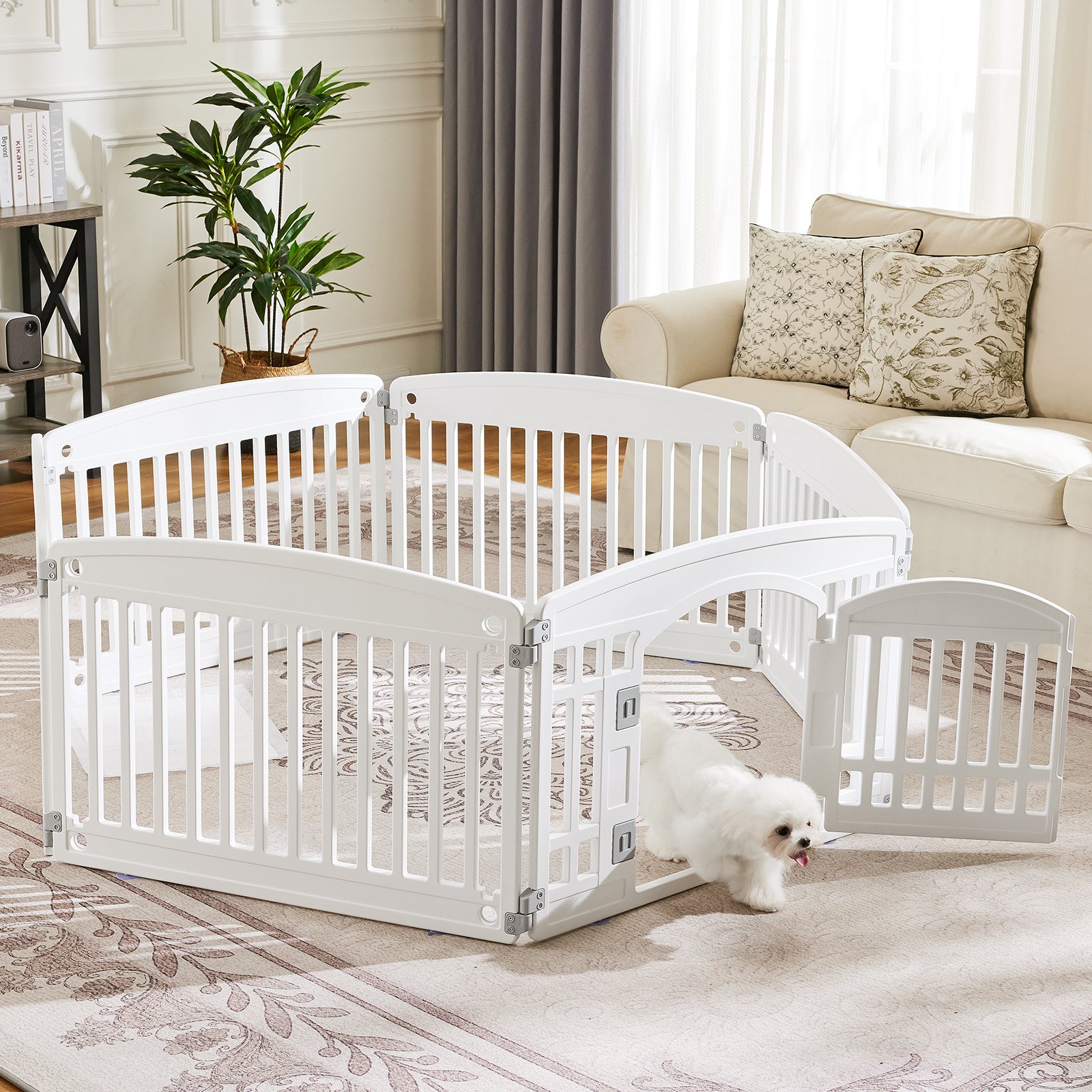 Ecofurry Mart Safe & Reliable Dog Playpen Fence | Portable Pet Exercise Pen for Indoor & Outdoor Use | Foldable Dog Enclosure