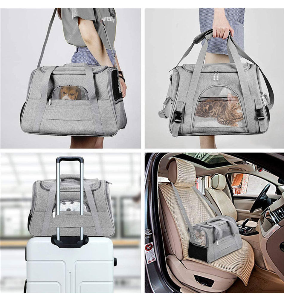 Ecofurry Mart Portable Outdoor Pet Carrier Box | One-Shoulder Diagonal Cross Bag | Travel Crate for Small Dogs & Cats
