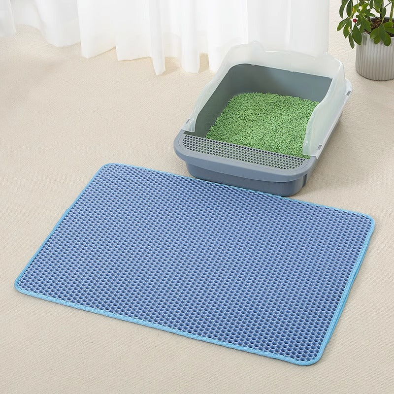 Anti-Splash Double-Layer EVA Cat Litter Mat | Waterproof Non-Slip Cat Mat for Litter Control