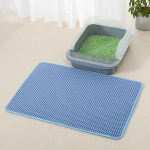 Anti-Splash Double-Layer EVA Cat Litter Mat | Waterproof Non-Slip Cat Mat for Litter Control