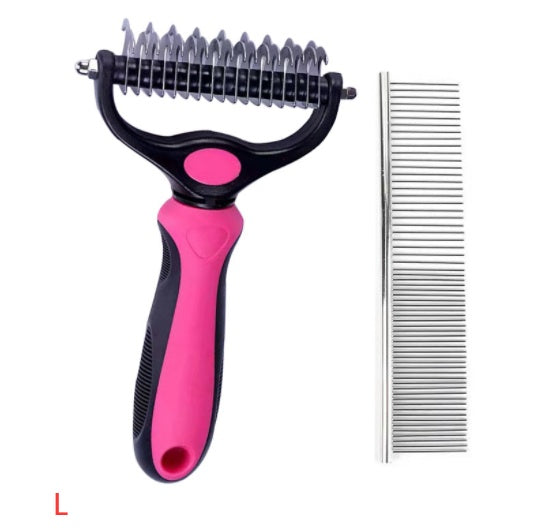 Stainless Steel Pet Grooming Comb for Hair Removal & Knot Opening | Safe Detangler for Dogs & Cats