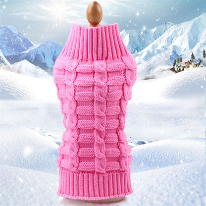 Cashmere Rope Knit Dog Sweater – Warm, Stylish Pet Clothing