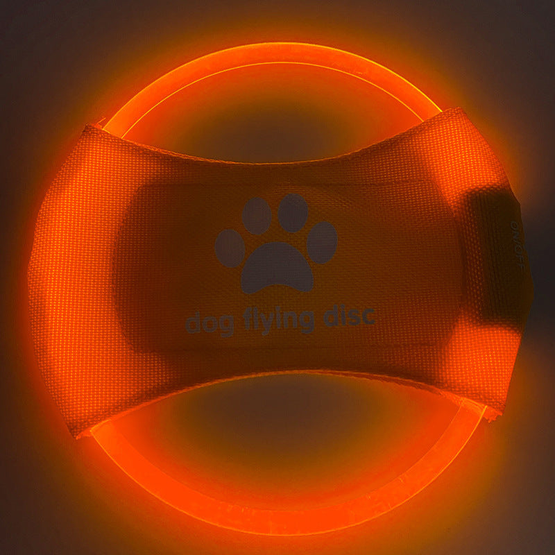 LED Dog Flying Disc – Glowing Pet Toy for Night Play