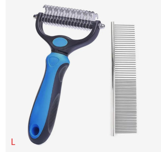 Stainless Steel Pet Grooming Comb for Hair Removal & Knot Opening | Safe Detangler for Dogs & Cats