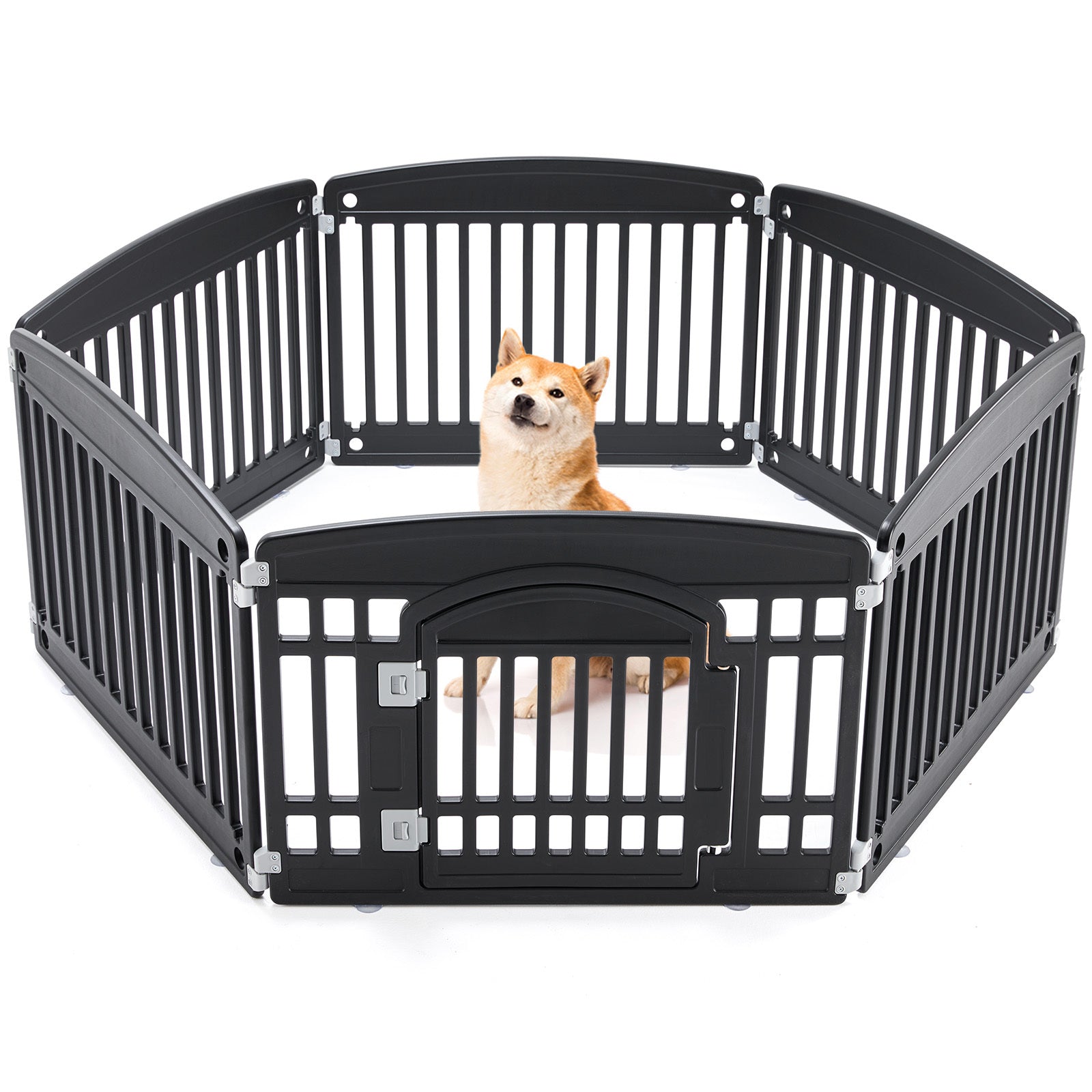 Ecofurry Mart Safe & Reliable Dog Playpen Fence | Portable Pet Exercise Pen for Indoor & Outdoor Use | Foldable Dog Enclosure
