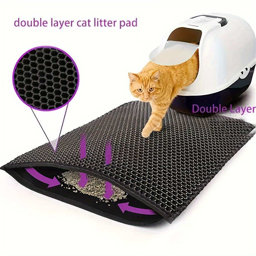Anti-Splash Double-Layer EVA Cat Litter Mat | Waterproof Non-Slip Cat Mat for Litter Control