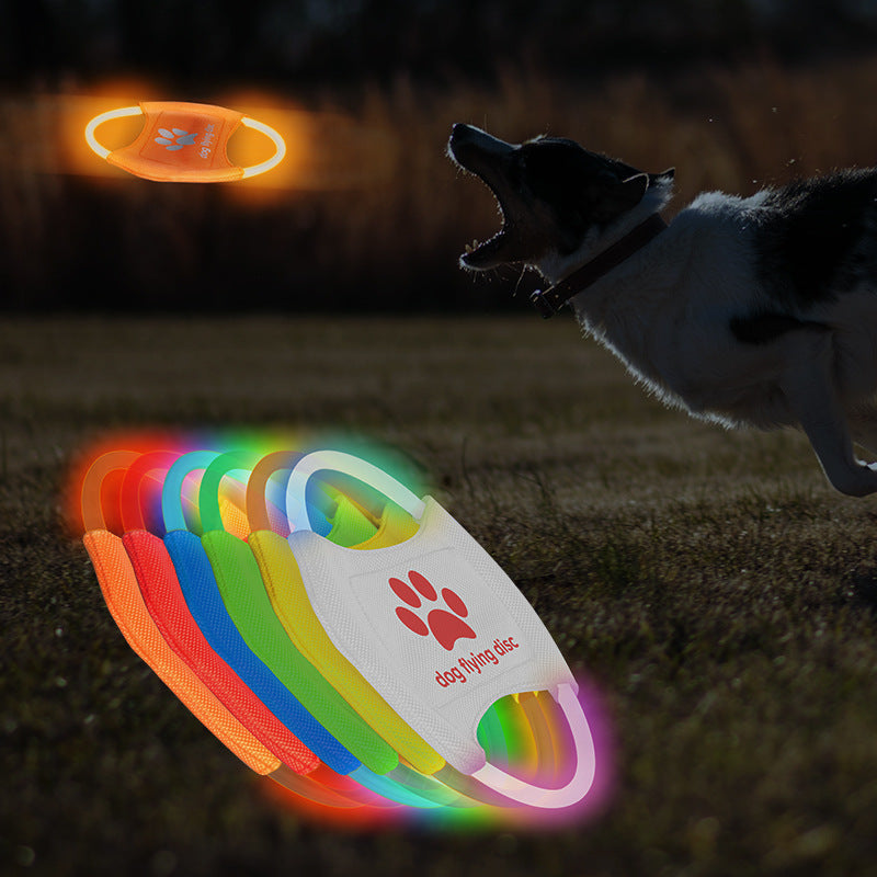 LED Dog Flying Disc – Glowing Pet Toy for Night Play
