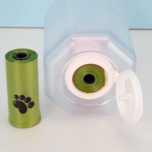 3-in-1 Pet Water Bottle – Feeder, Drinker & Poop Bag Dispenser
