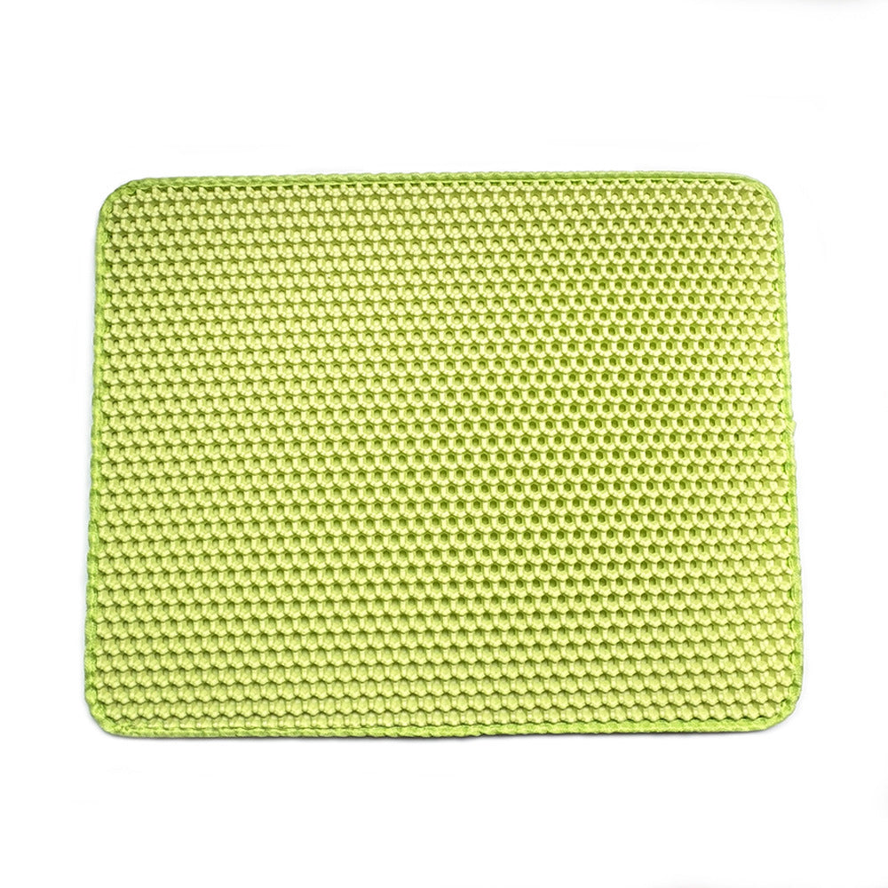 Anti-Splash Double-Layer EVA Cat Litter Mat | Waterproof Non-Slip Cat Mat for Litter Control