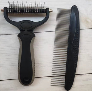 Stainless Steel Pet Grooming Comb for Hair Removal & Knot Opening | Safe Detangler for Dogs & Cats