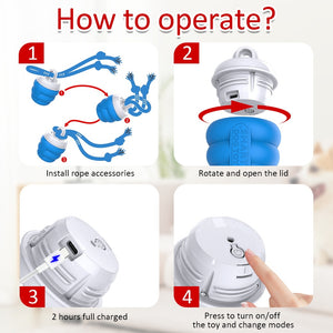 Electric Dog Toy Ball with Retractable Leash | 2-in-1 Fun & Control for Small to Medium Dogs