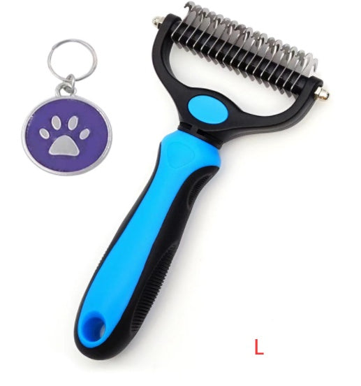 Stainless Steel Pet Grooming Comb for Hair Removal & Knot Opening | Safe Detangler for Dogs & Cats