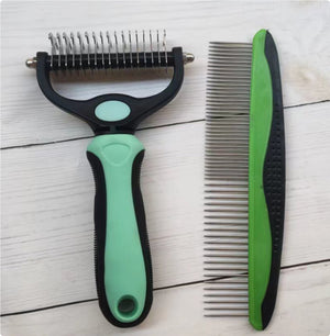 Stainless Steel Pet Grooming Comb for Hair Removal & Knot Opening | Safe Detangler for Dogs & Cats