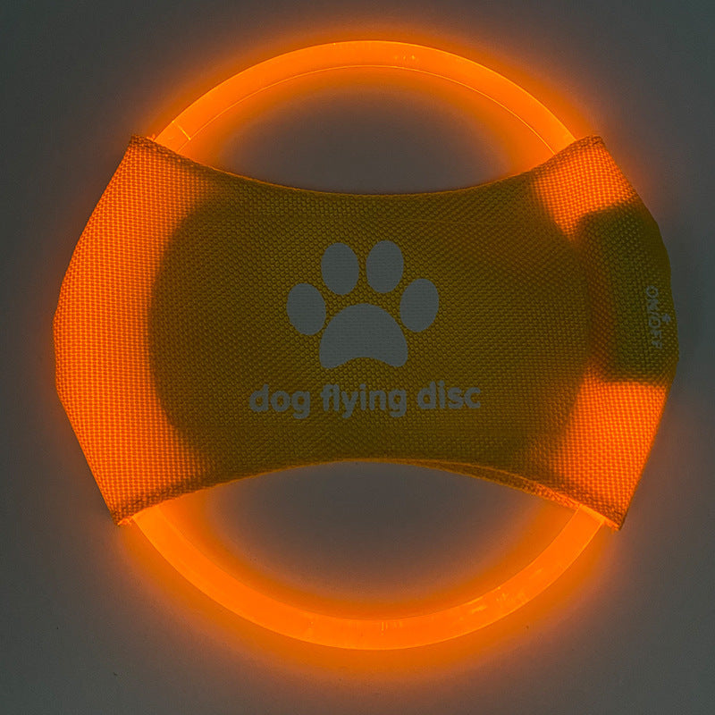 LED Dog Flying Disc – Glowing Pet Toy for Night Play