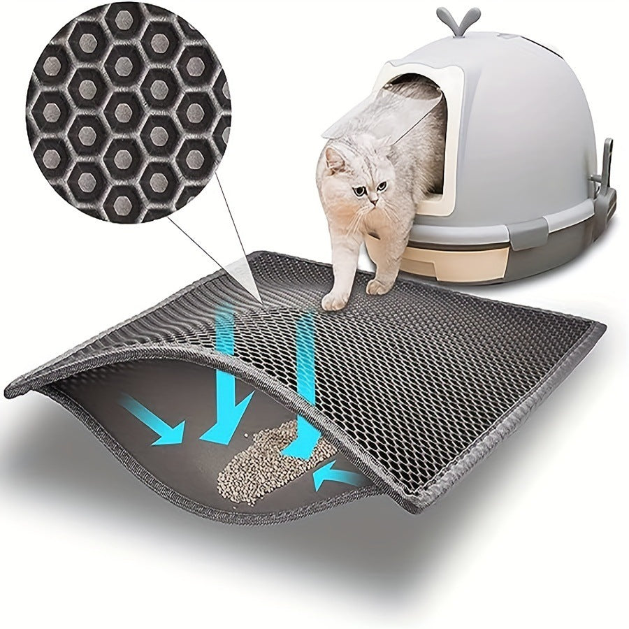 Anti-Splash Double-Layer EVA Cat Litter Mat | Waterproof Non-Slip Cat Mat for Litter Control