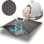 Anti-Splash Double-Layer EVA Cat Litter Mat | Waterproof Non-Slip Cat Mat for Litter Control
