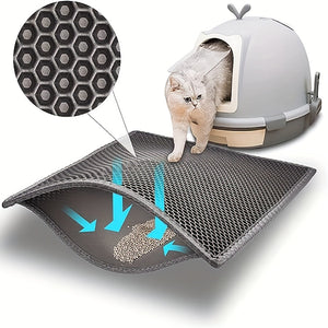 Anti-Splash Double-Layer EVA Cat Litter Mat | Waterproof Non-Slip Cat Mat for Litter Control
