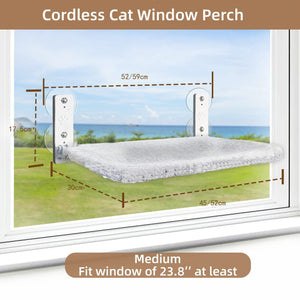 Cordless Cat Window Hammock Seat | Foldable Indoor Perch Bed for Cats | No Drills, No Tools Needed