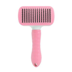 Ecofurry Mart Self-Cleaning Pet Hair Brush Comb | Stainless Steel Cat & Dog Grooming Tool | One-Key Fur Removal
