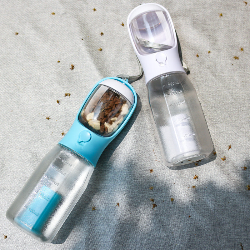 3-in-1 Pet Water Bottle – Feeder, Drinker & Poop Bag Dispenser