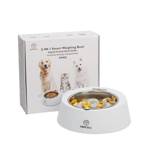 Smart Weighing Slow Feeder Bowl for Dogs & Cats | Anti-Choking Pet Food Bowl for Healthy Eating